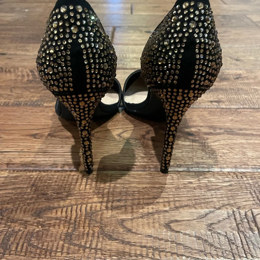 Stunning! Lauren Lorraine  GOLD Crystal Embellished d'Orsay Pump 7 - Picture 7 of 9